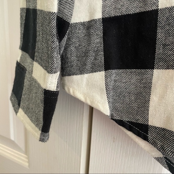 GAP Men's Long Sleeve Flannel Shirt Black & White Buffalo Check Size M - Picture 7 of 11
